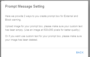 Enki Admin Portal Global Setting Prompt Info